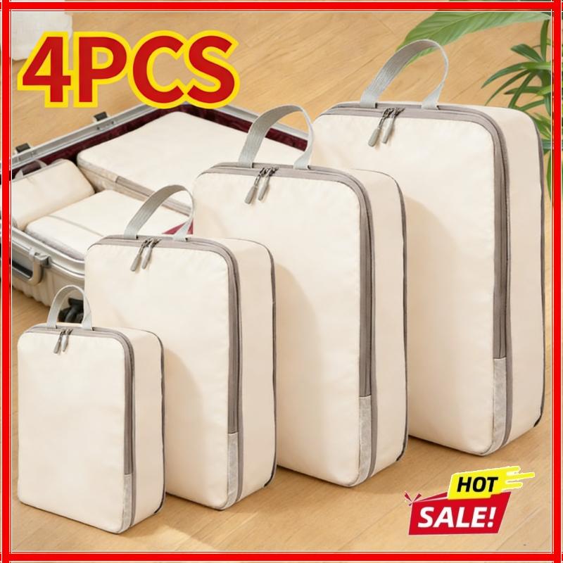 4PCS/1 set Travel Organizer Set Folding Storage Bags Wardrobe Cube Suitcase Packing Luggage for Clothes & Shoes bag organizer