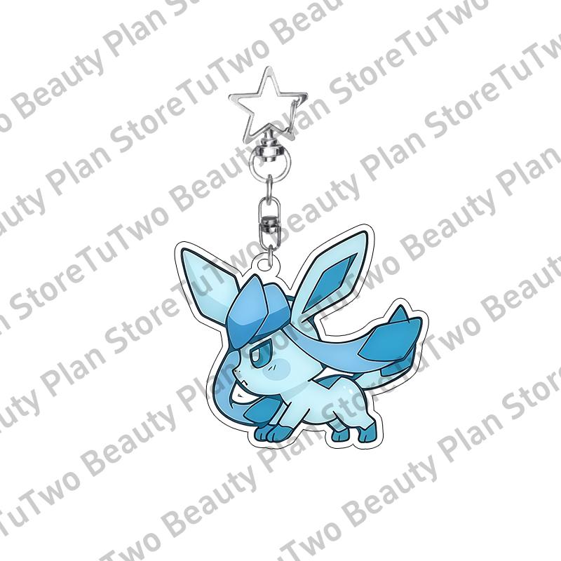 Cartoon Cute Anime Eevee Acrylic Keychain Leafeon Vaporeon Flareon Espeon Sylveon Jolteon Glaceon Bag Pendant Key Ring Gifts Toy