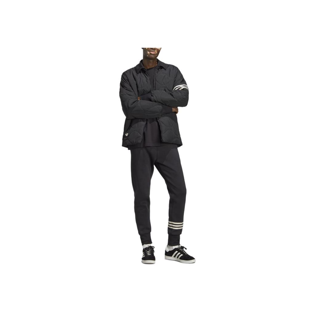adidas Originals Trefoil Striped Colorblock Logo Zip-Up Cotton Jacket Men Jacket Black HR8696