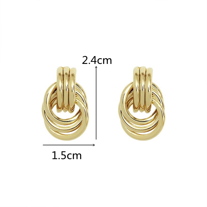 Fashion Statement Earrings Metal Round Geometric Earrings For Women Hanging Dangle Modern Jewelry Punk