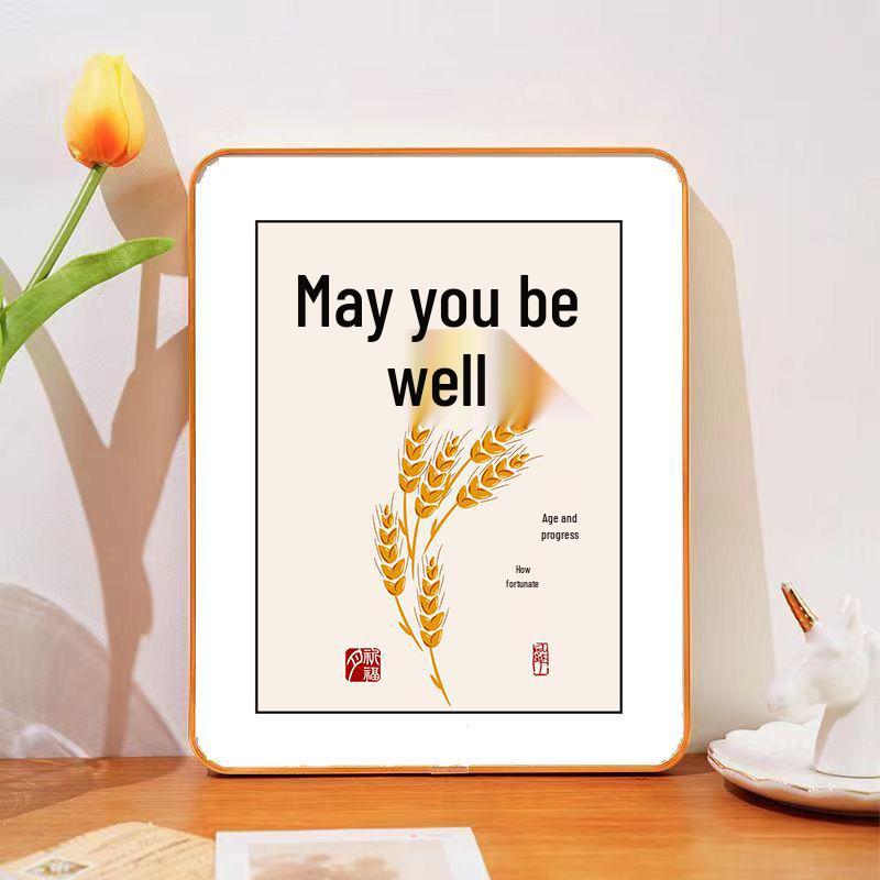 Annual Good Luck & Peace Photo Frame: Child’s Persistence Ornament for Study/Office Desktop