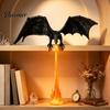 Gaver til Drageelskere 3D-printet Ildspyende Bogreol Dekoration, Fantasy Hjørne Lys, Flyvende Figur Statue med Flamme, Halloween Hylde Display