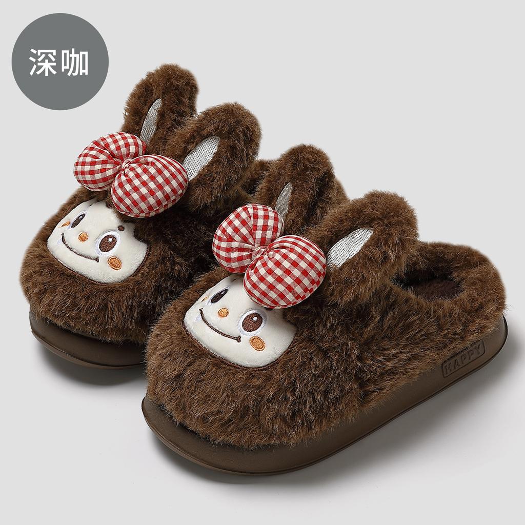 Winter cotton slippers cute little rabbit new home indoor warm non-slip soft bottom wear-resistant cotton mop