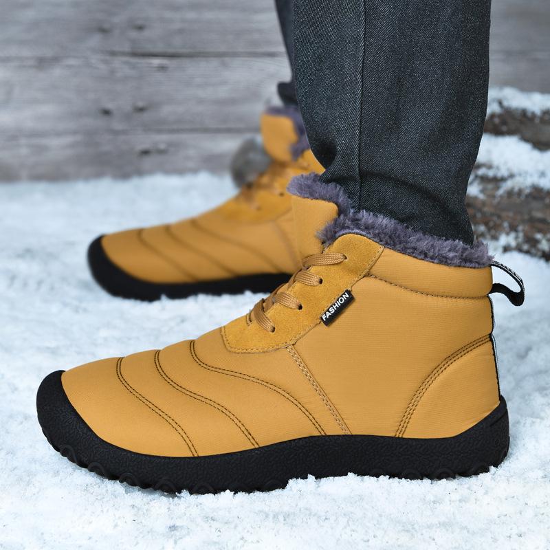 Men's Mid-Cut Warm Snow Boots - Large Size, Thick Velvet, Winter Casual Shoes