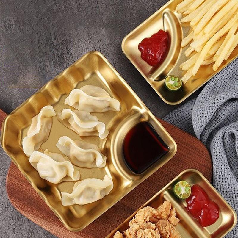 Stainless Steel Snack Plate - Creative Shell Shape French Fries Fried Chicken Storage Plate Sturdy Home Decor Tray
