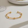Stainless Steel Round Bead Bangle For Women Fashion Unique Minimalist Geometric Dating Party Jewelry Gifts