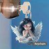 Angel Wings Acrylic Pendant - Versatile 2D Decoration for Car Mirrors, Bags and Key Chains - Perfect Couple Gifts and Holiday Accessories