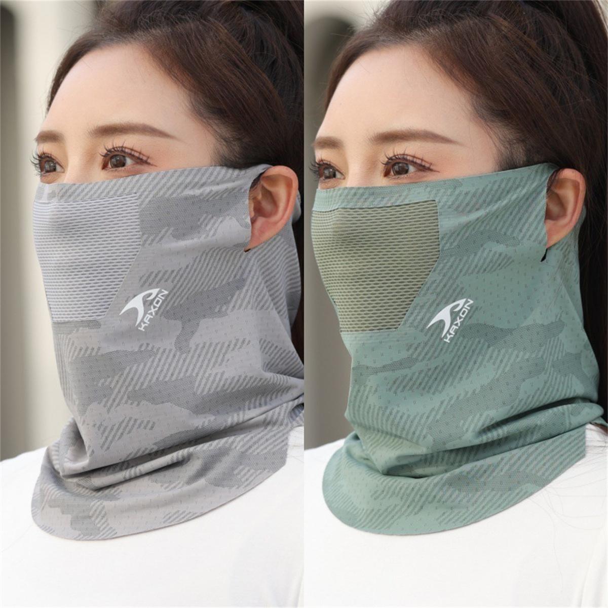 2 шт. Летняя мужская и женская солнцезащитная маска с креплением на уши, защита шеи, полное лицо, защита от ультрафиолета, ледяной шелк, велоспорт, рыбалка, аутдо