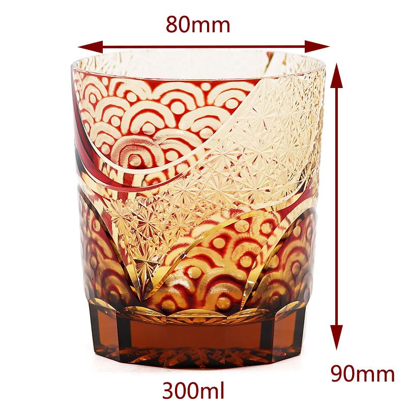 Japanese High Quality Overlay Carving Glass Of  Edo Kiriko Sake Cups  Whiskey Glass Wine Glass With Gift Box