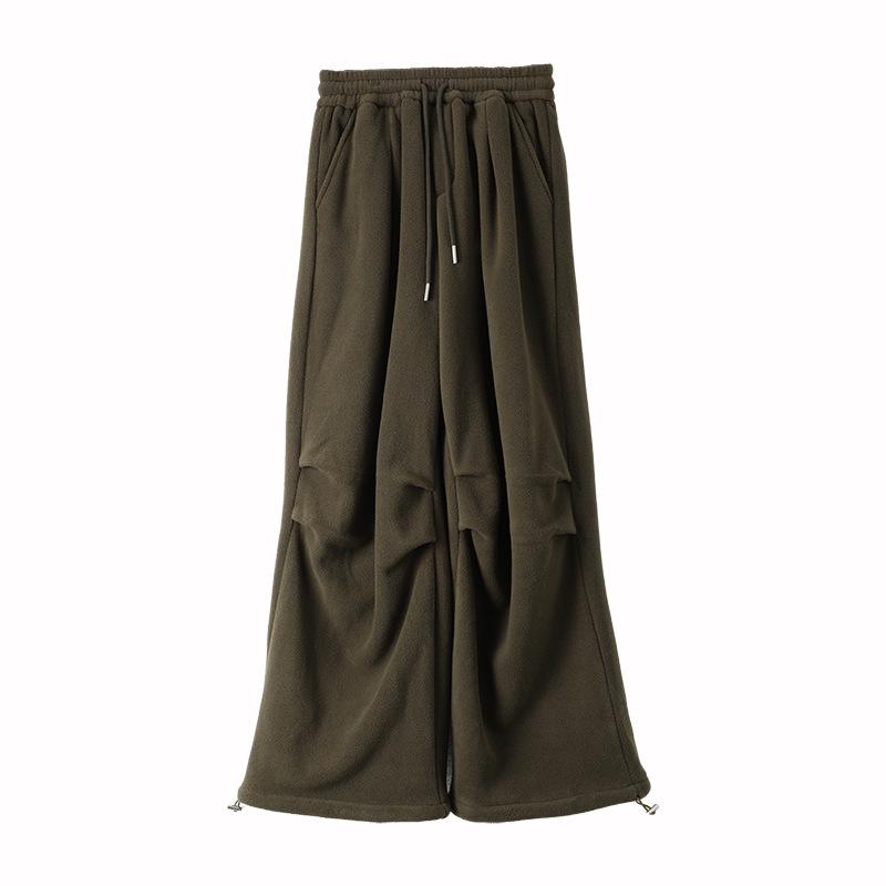 Women s Military Green Lace-up Work Pants, Winter 2025 Collection - Loose, Versatile, Tall, Casual Fit S