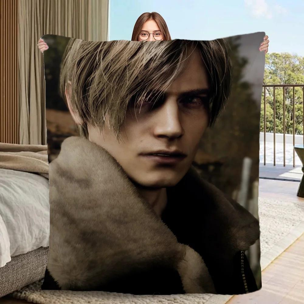 Anime deka na pohovky Leon Kennedy Mikrovlákno Ložní prádlo Tenká vatelínová deka Přehoz Postelové deky & Přehozy Nadýchaná kostkovaná Cobija