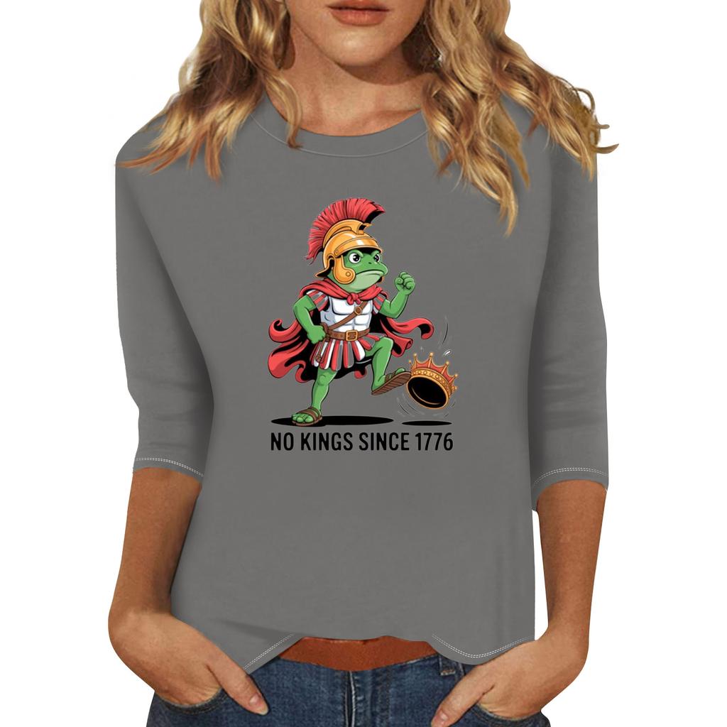 Women's Fashionable Casual Three-quarter Sleeve Round Neck Top