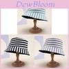 Cotton Striped Fisherman Hat With Wide Brim For Outdoor Sun Protection