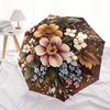 1pc Vintage Floral Bouquet Umbrella with Plastic Handle,Suitable for All Seasons Home Travel Outdoor UmbrellaB1621