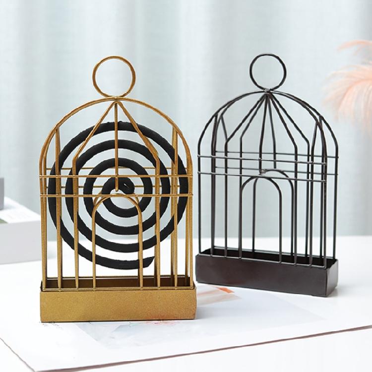 Elegant Metal Birdcage Incenses Coil Stand Forest Camping Incenses Coil Holder for Outdoor Gatherings