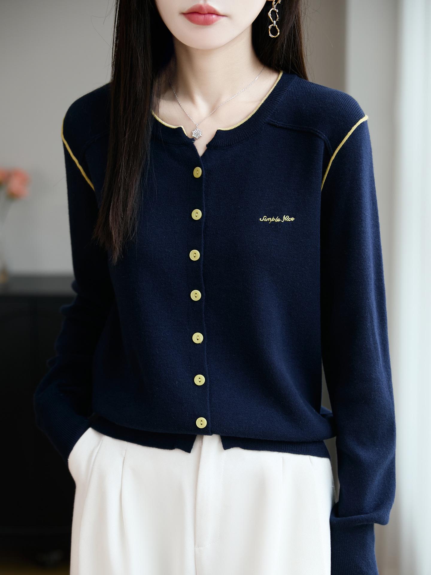 

Women s Slim-Fit Long Sleeve Wool Cardigan Sweater - Autumn/Winter Fashion Extra Large