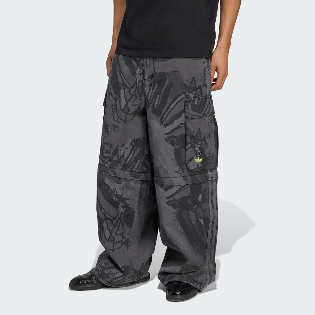 Adidas Originals Zip-Off Cargo Trousers Loose Comfortable Fashion Versatile Work Pants Men Bottoms Gray KD2253