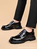 2024 autumn new British business platform big head wide feet black men's shoes
