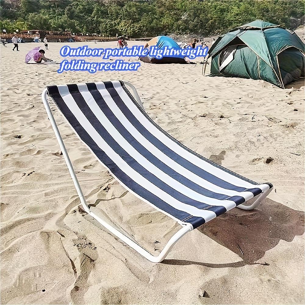 Portable Folding Lounge Chair with Breathable Mesh & Elastic Straps - Lightweight Sturdy Frame, Ergonomic Design for Camping