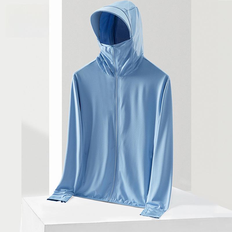 Unisex Ice Silk Sun Protection Jacket - Lightweight, Breathable Spring/Summer Wear for Students, Ideal for Fishing & Outdoor Activities.