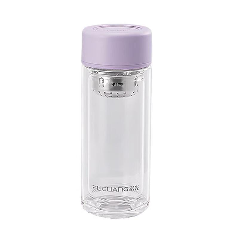 Fuguang Double-Layer Portable Glass Tea Cup