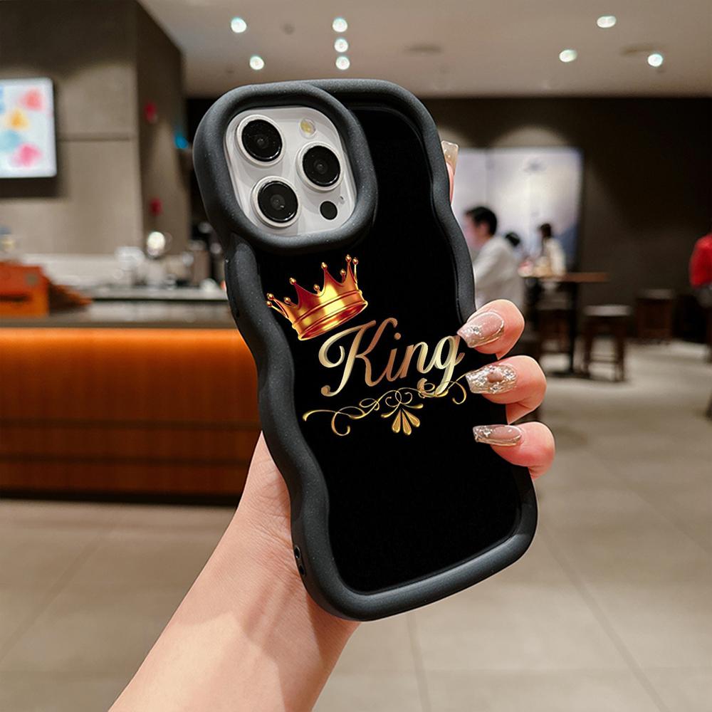 Чехлы для телефонов N84 King Queen Couples Macaron Wavy Edge для iPhone 16 Pro — фото 11