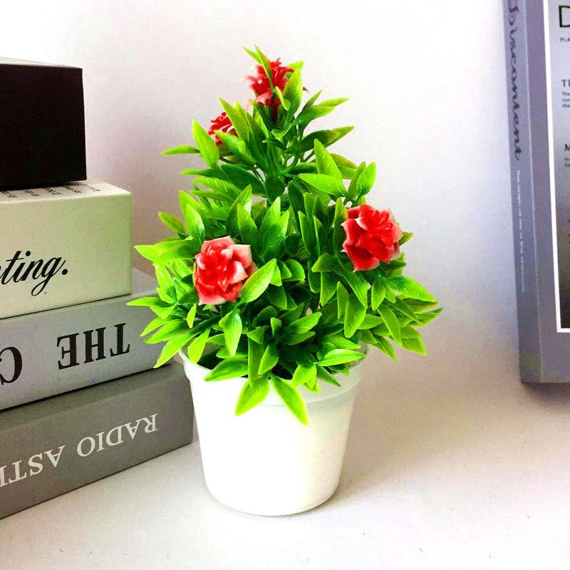 Rose Mini Flower Potted Home Decoration Ornaments For Tabletop Gift Decor