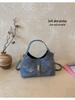 Women's Large-Capacity Color-Block Tote Bag with Cute Print