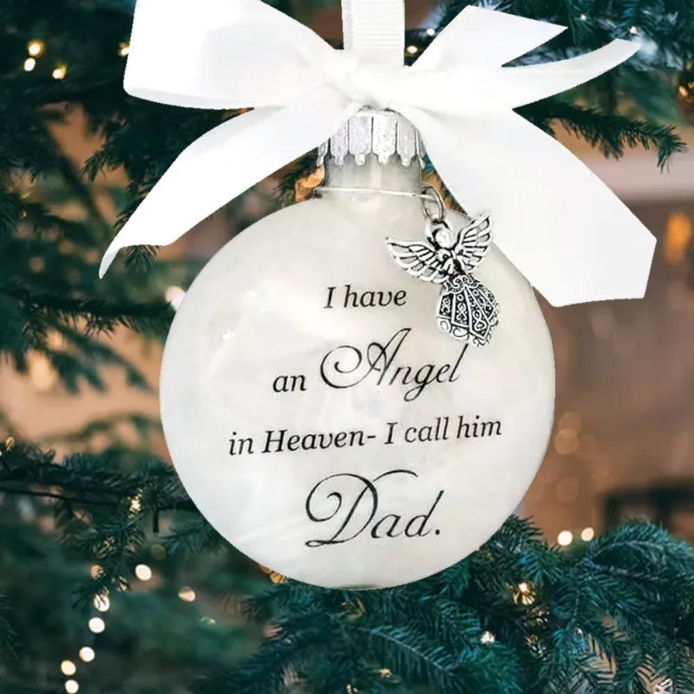 With Feather Christmas Ball 8cm Memorial Pendant Navidad Memorial Hanging Ornament  Xmas Tree