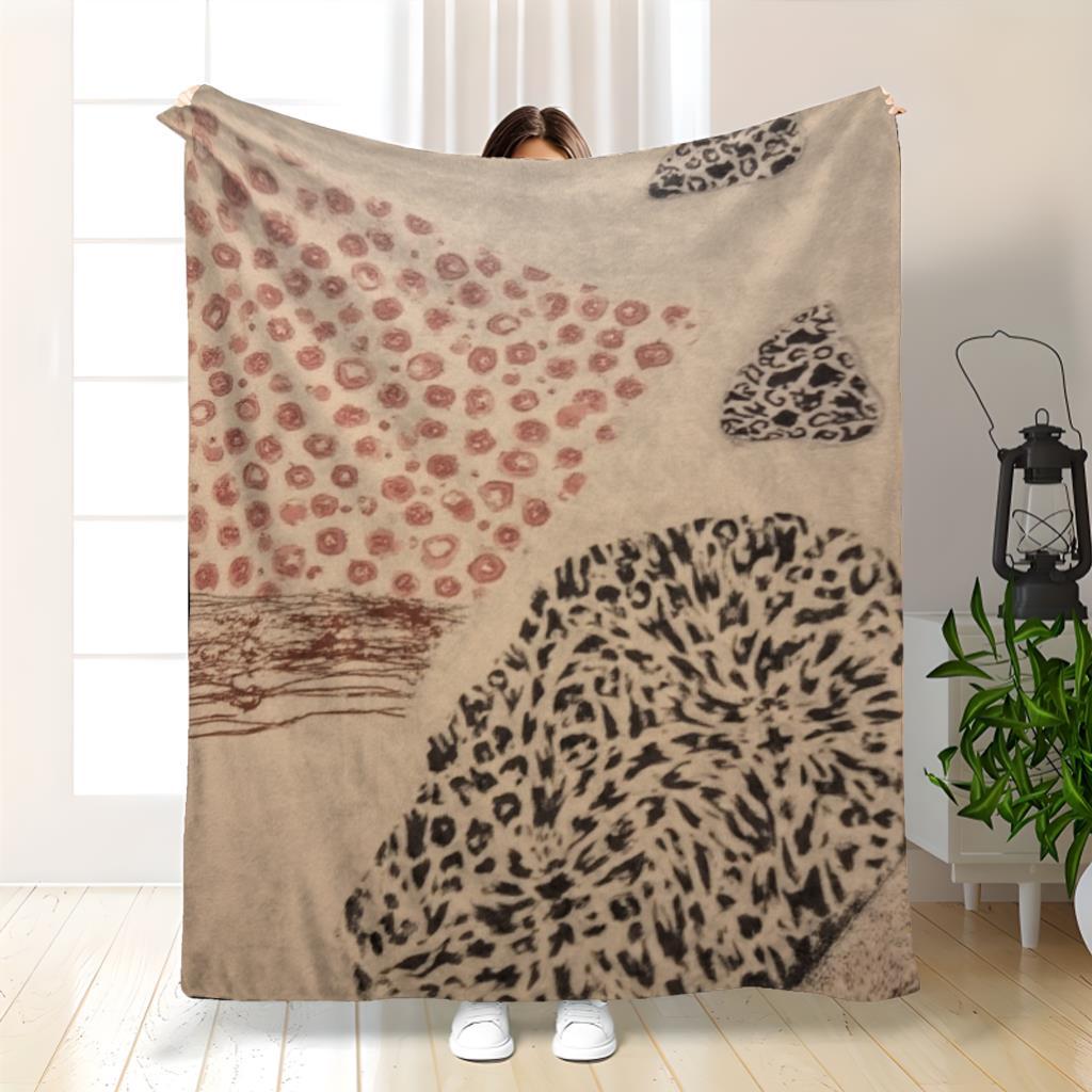 Luxury Plush Flannel Blanket - Leopard Zebra Print Animal Throw 70x100cm