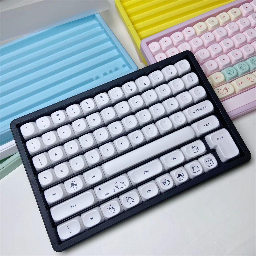 Dustproof Keycaps Package Organizer with Paper Dividers Keyboard Keycaps Tray Home