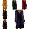 Polyesterlong Sleeve A Line Dress With Sequins For Casual Wear