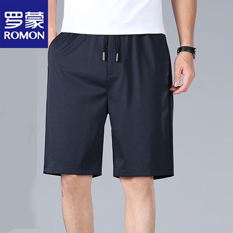 ROMON Men's Summer Ice Silk Casual Sports Shorts