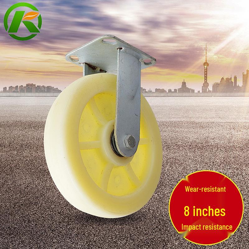 Industrial Nylon Flatbed Double Brake Swivel Caster Wheel with Ball Bearings