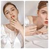 5Pcs 5 Style Flat Round Rhinestone Finger Rings Ion Plating(IP) 304 Stainless Steel Thin Finger Rings for Women Golden Crystal