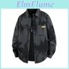 Long Shirt Sleeved Loose Mens Workwear Shirt Plus Size Casual Lapel Cardigan Jacket