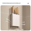 Wall-Mounted Multifunctional Knife and Cutlery Holder with Integrated Chopstick Storage