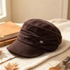 Autumn and Winter Melad Equestrian Hat Retro Versatile Cold Hat Fashionable Face Showing Small Duck Tongue Hat Casual Temperament Hat Women's Style