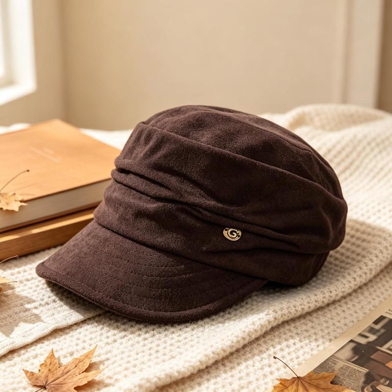 Autumn and Winter Melad Equestrian Hat Retro Versatile Cold Hat Fashionable Face Showing Small Duck Tongue Hat Casual Temperament Hat Women's Style