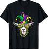 Mardi Gras Goat Mask Graphic Tee Carnival Animal Lover Print T-Shirt