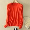 QICED Women's Knitted Sweater for Autumn and Winter, O-neck Slimming Sweater, Short and Large-sized Pullover Base Layer