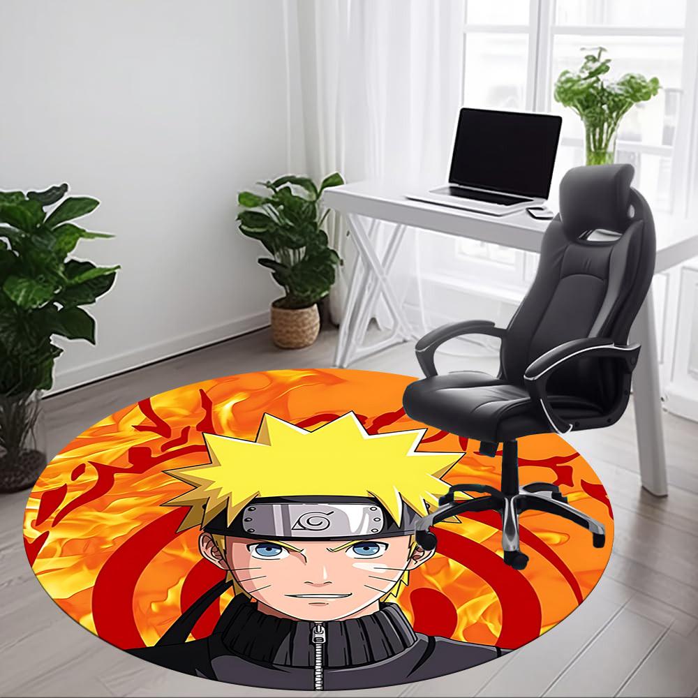 Naruto Flame Office Round Area Rug, Under Office Chairs Bedroom Living Room Home Decor A1022150