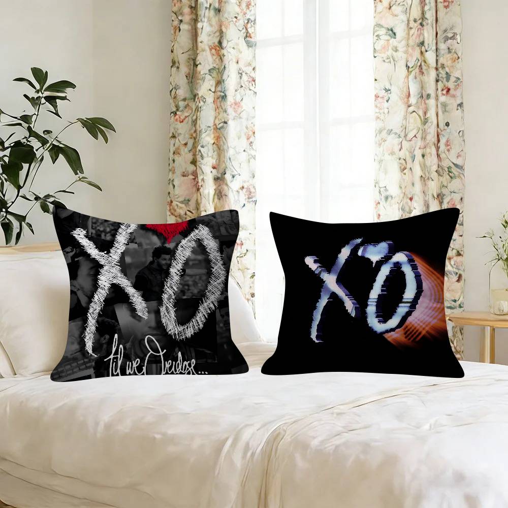 Federe per Cuscino Rapper The Weeknd Xo Cartone Animato Divano Decorativo Casa Stampa Double-Sided Peluche Corto Cuscino Carino