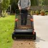 Push Lawn Sweeper, 66 cm Leaf & Grass Collector with 7 cu. ft. Hopper Bag, Adjustable Brush Height & Spinning Brushes, Heavy Duty Yard Sweeper with