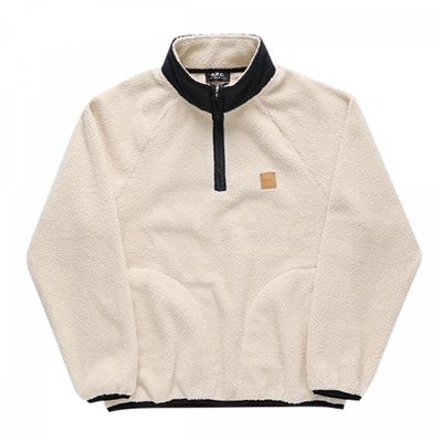 Apesse Psaif M27845 Aad Ecrù Isola Isola Pile Mezza Zip Manica Comune