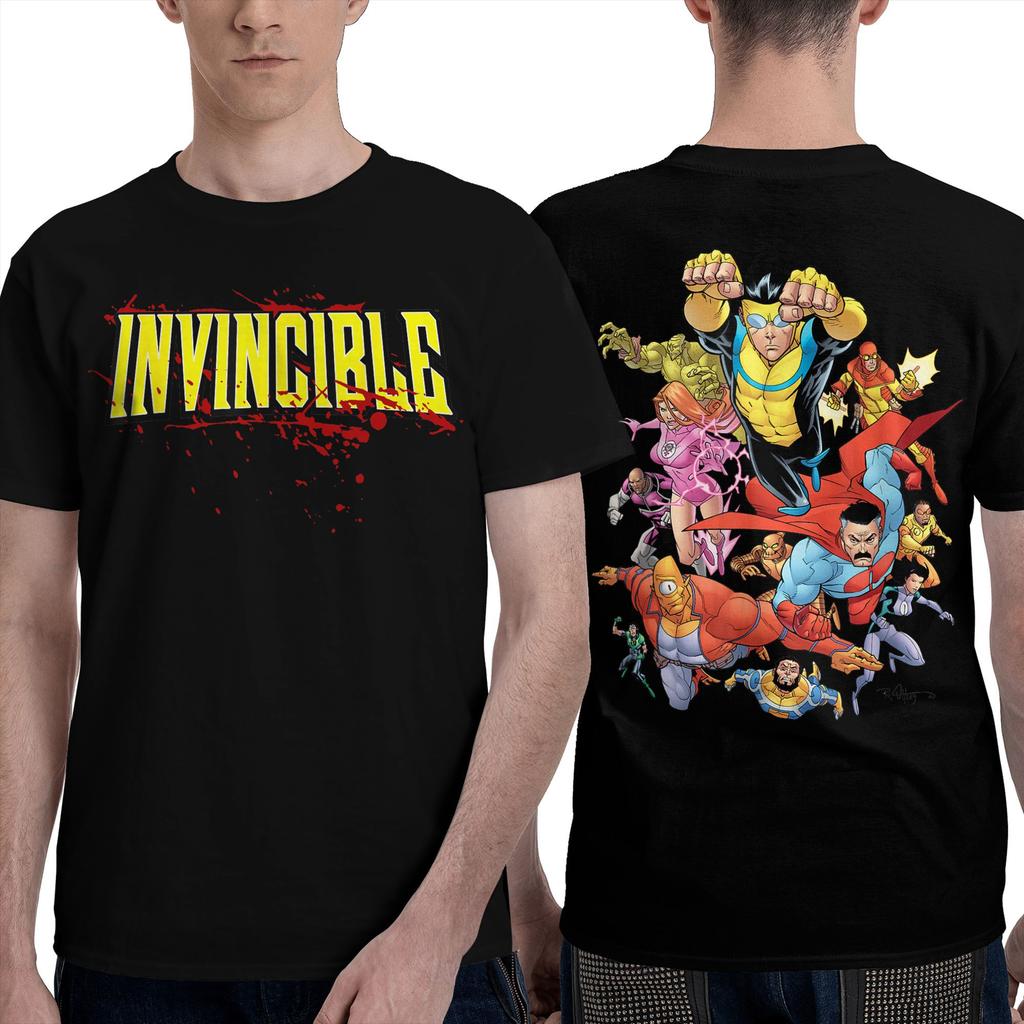 2026 Crazy Invincible Cartoon T-Shirts for Men Crewneck 100 Cotton T Shirts Short Sleeve Casual