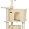 Cat Tree 160cm Cat Tower with Hammock, Ladder, Cave, 2 Plush Balls, Sisal Posts, 48 X 48 X 160cm,