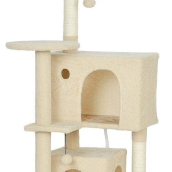 Cat Tree 160cm Cat Tower with Hammock, Ladder, Cave, 2 Plush Balls, Sisal Posts, 48 X 48 X 160cm,