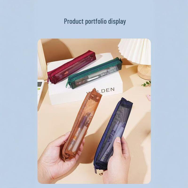 Compact High-Density Mesh Pencil & Makeup Brush Storage Bag