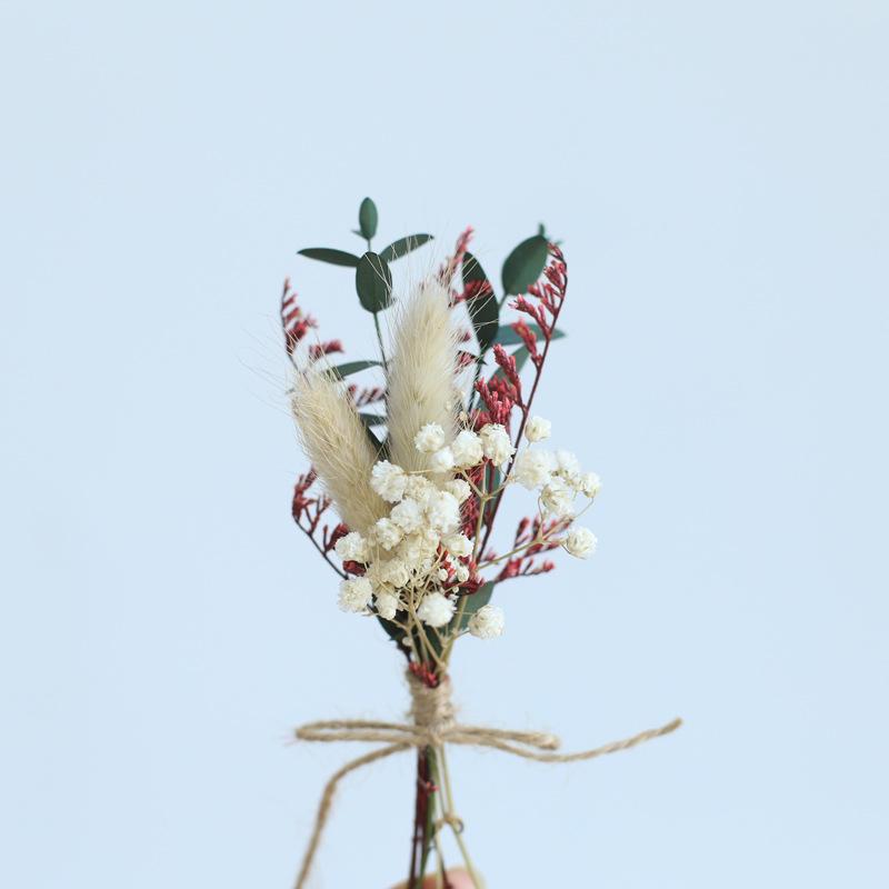 12cm Preserved Flower Boutonniere: Mini Bouquet for Bride, Bridesmaid, Wedding, Gift Box, Party Favor Decoration